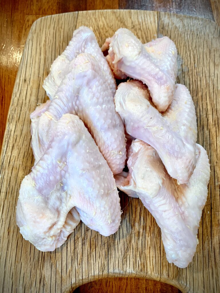 Butchered chicken wings
