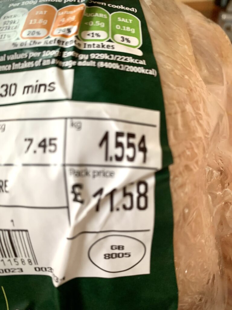 Organic chicken £11.58