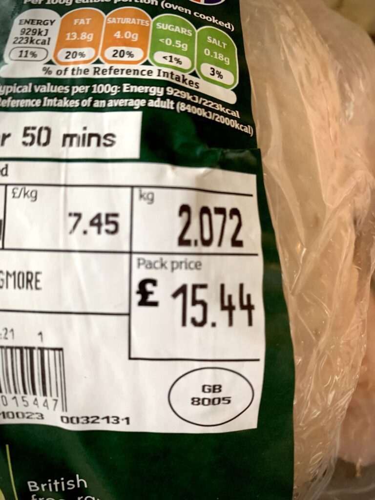 Organic chicken £15.44