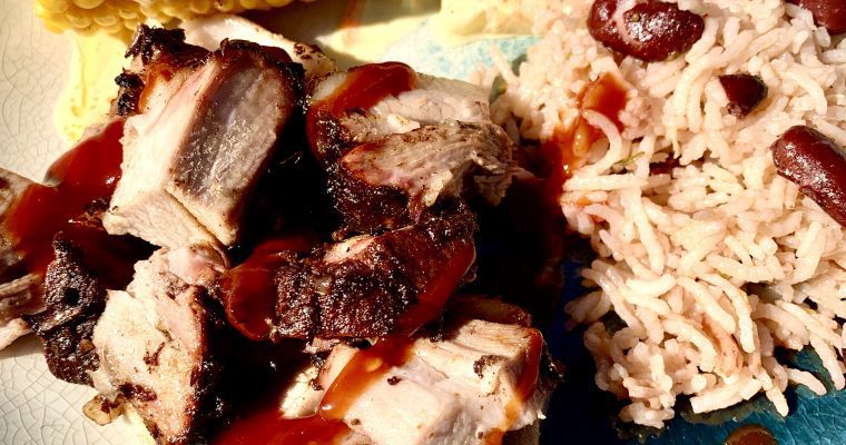 Rum Brined Smoke Roasted Jerk Pork