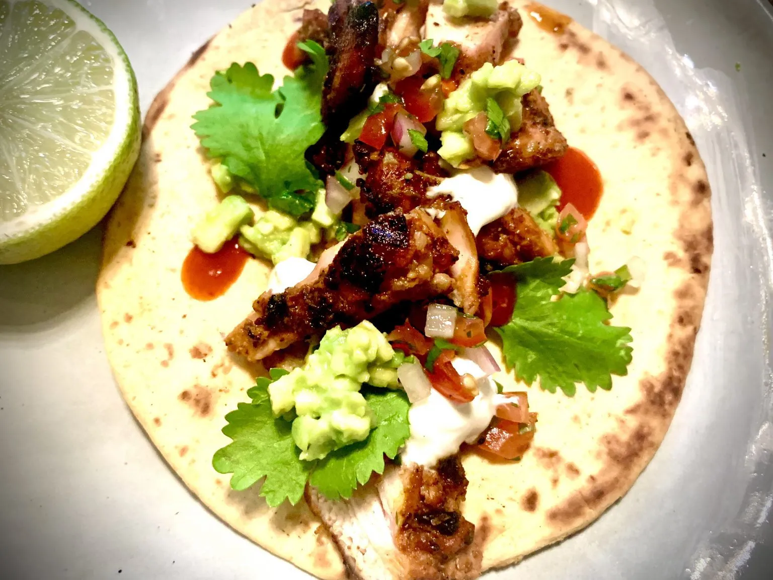 BBQ Charred Chicken Street Tacos