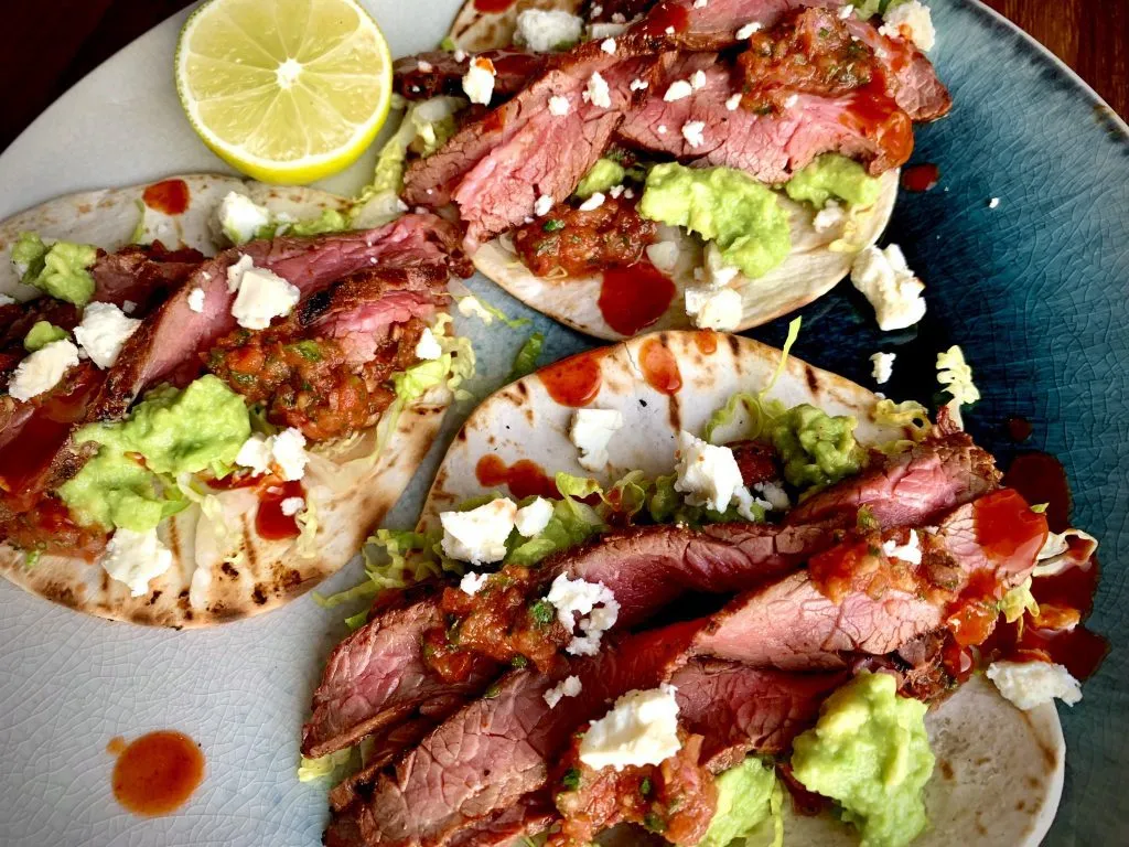 Hickory Smoked Reverse Seared Beef Skirt Tacos