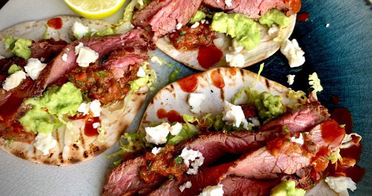 Hickory Smoked Reverse Seared Beef Skirt Tacos