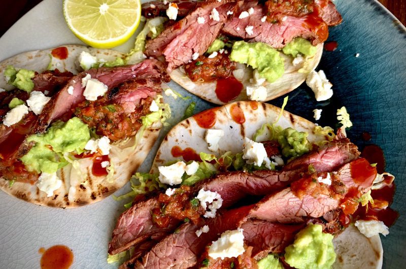 Hickory Smoked Reverse Seared Beef Skirt Tacos